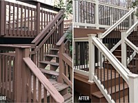 <b>Before And After Stairs - Going from Wood to Composite and Vinyl</b>